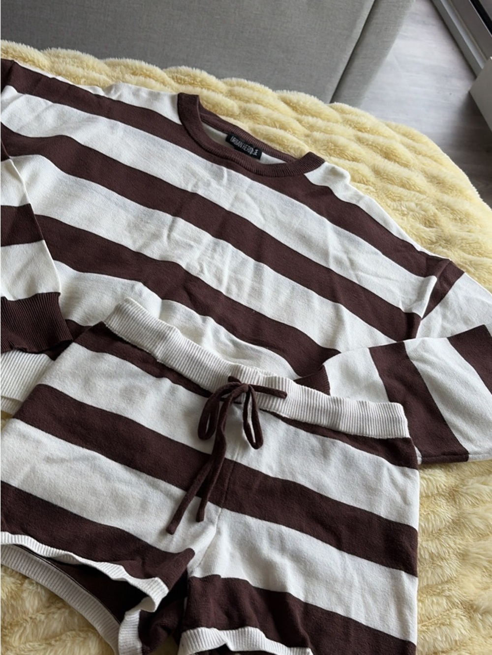 2 piece brown striped set